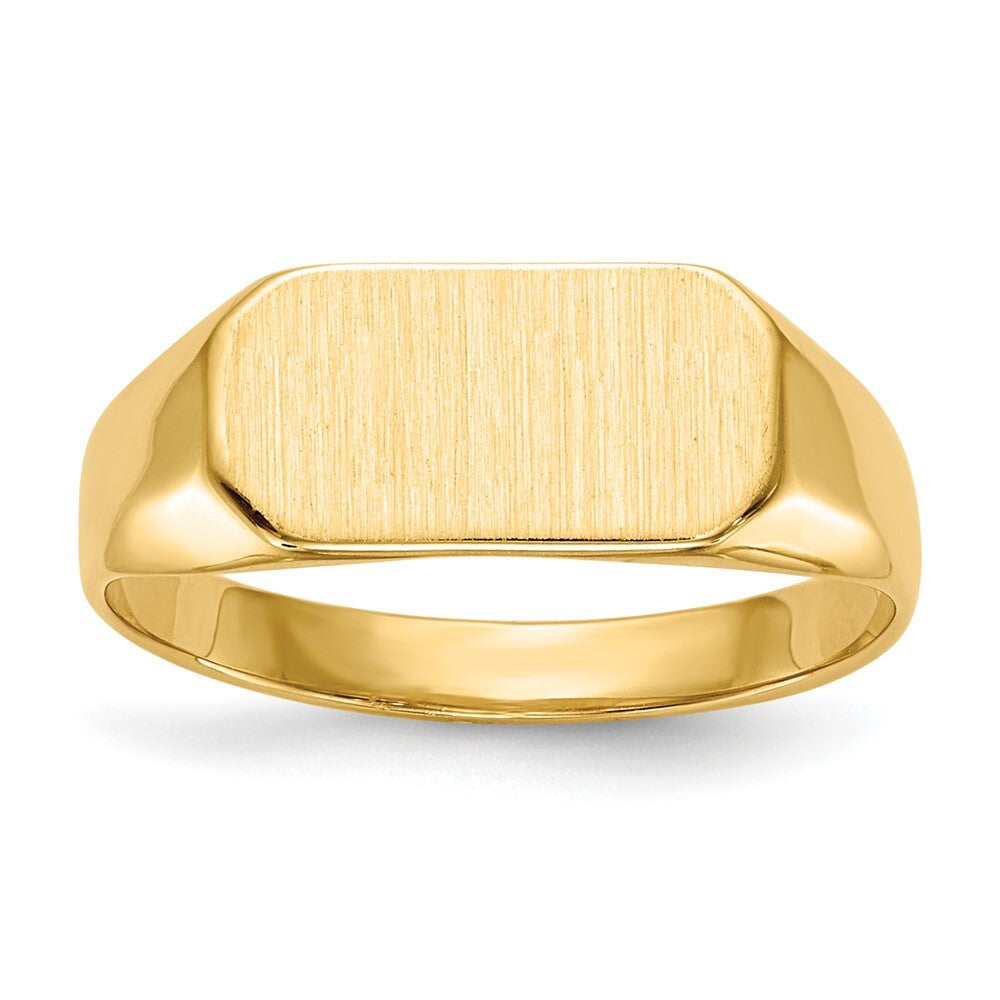 14K Yellow Gold 6.5x12.0mm Closed Back Children's Signet Ring