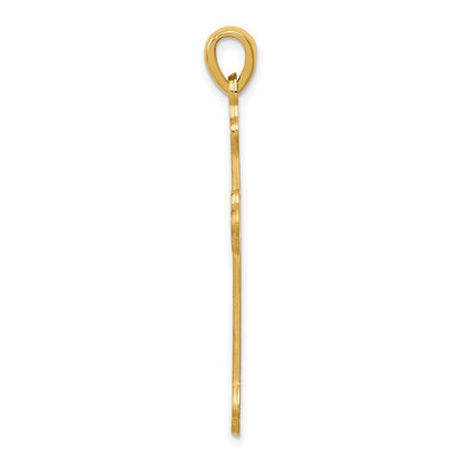 14k Yellow Gold Budded Cross Pendant for Women
