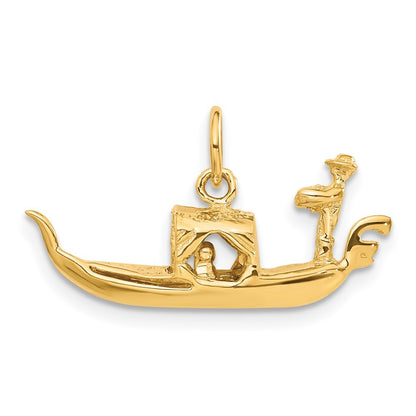 14k Yellow Gold  3D Gondola Charm