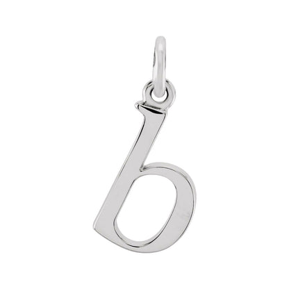 Sterling Silver Lowercase Initial b Pendant Necklace 16" Jewelry Gift for Her