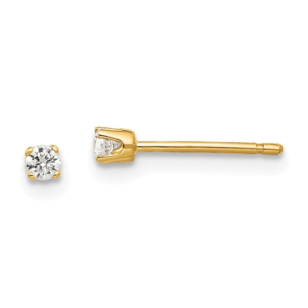 14k Yellow Gold 2.25mm CZ stud earrings
