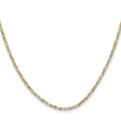 Sterling Silver And Vermeil 1.85mm Diamond-cut Rope Chain Necklace