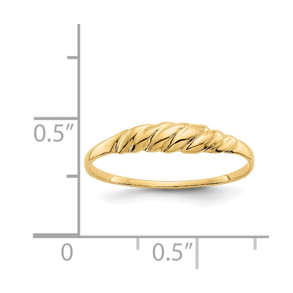 14k Yellow Gold Ridged Dome Ring