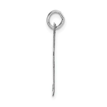 14k White Gold Large Fancy Script Letter F Initial Charm Pendant for Women