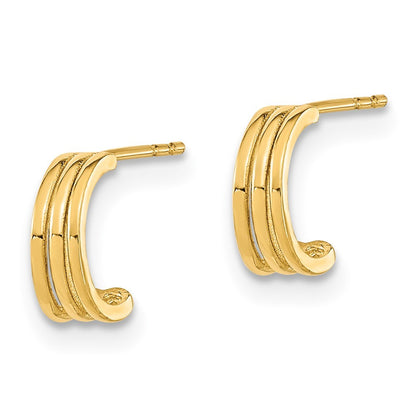 14k Yellow Gold Polished Hoop Earrings