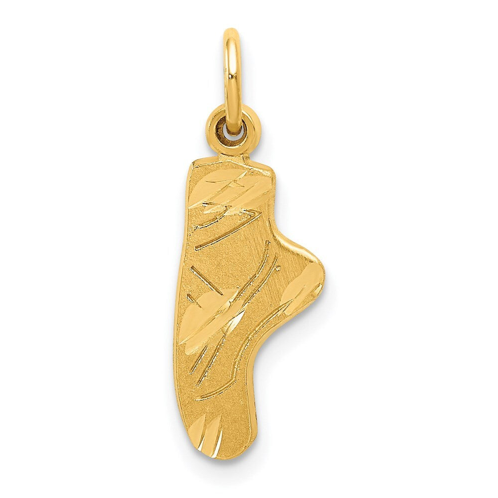 14k Yellow Gold Ballet Slipper Charm Pendant for Women