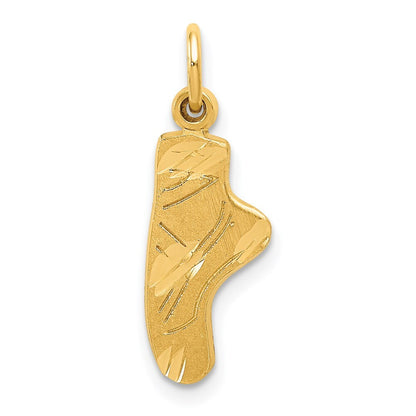 14k Yellow Gold Ballet Slipper Charm Pendant for Women