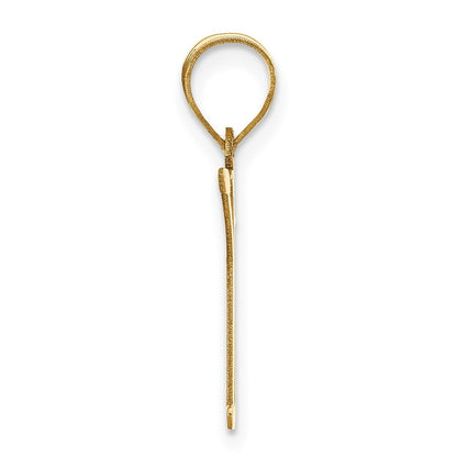 14k Yellow Gold Polished Letter K Initial Pendant for Women