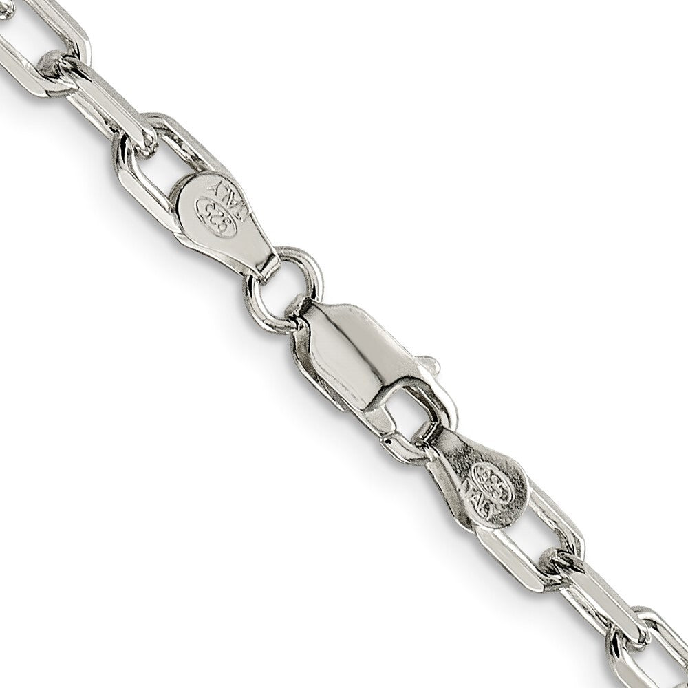 Sterling Silver 4.5mm Diamond-cut Long Link Cable Chain