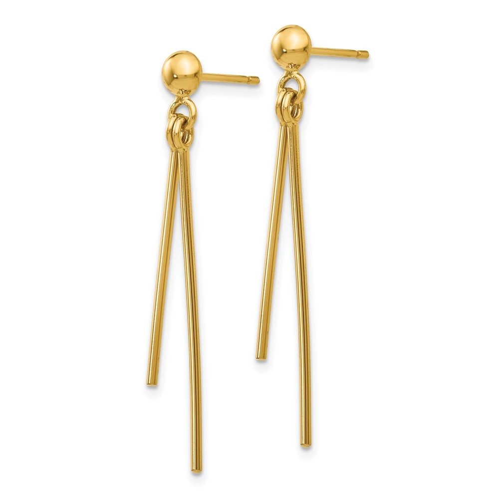 14k Yellow Gold Polished Dangle Earrings