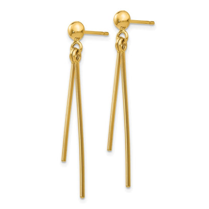 14k Yellow Gold Polished Dangle Earrings