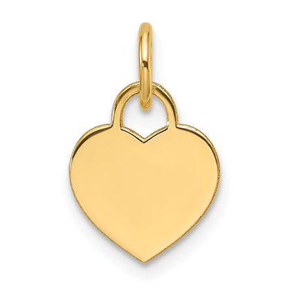 14k Yellow Gold Small Engravable Heart Charm