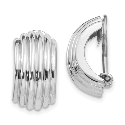 14k White Gold Non-pierced Hoop Earrings