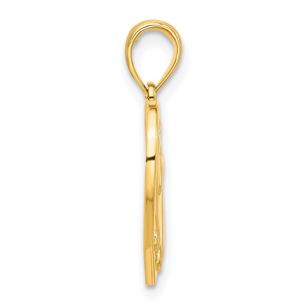 14k Yellow Gold Polished Horse Head In Heart Pendant for Women