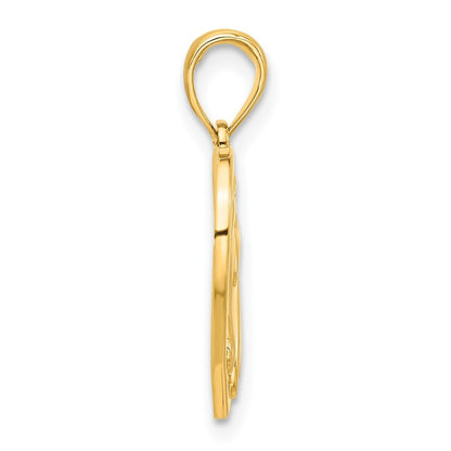 14k Yellow Gold Polished Horse Head In Heart Pendant for Women