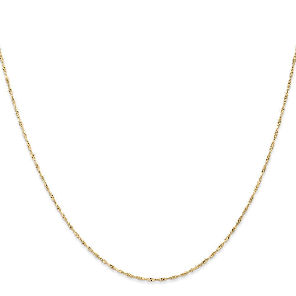 14k Yellow Gold 16 inch Carded 1mm Singapore Chain Necklace