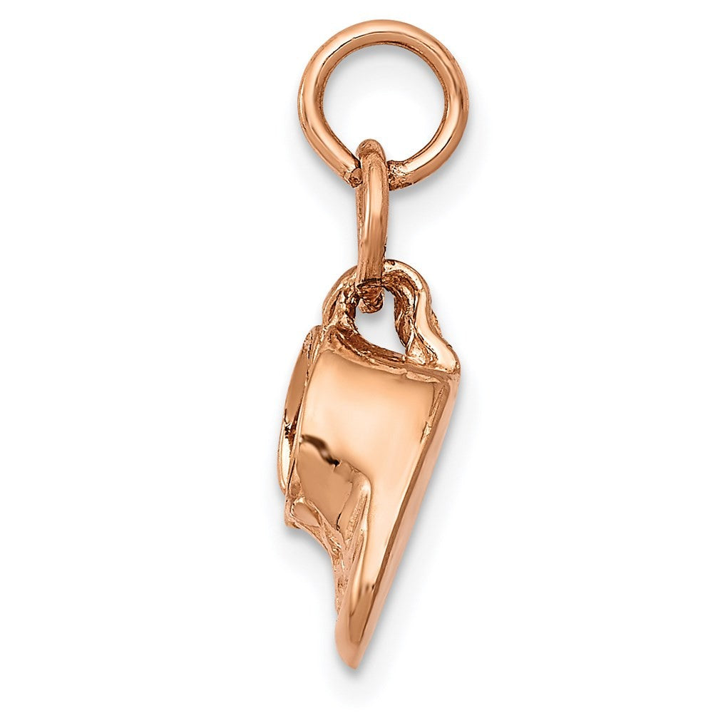 14k 3D Moveable Rose Gold Baby Shoes Charm Pendant