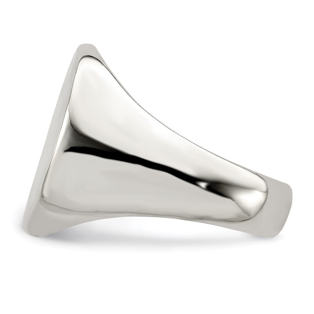 Sterling Silver 12x17mm Closed Back Signet Ring Size 11