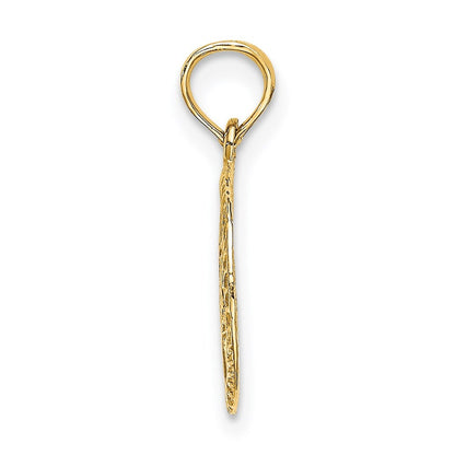 14k Yellow Gold Engraved Star Of David In Circle Charm