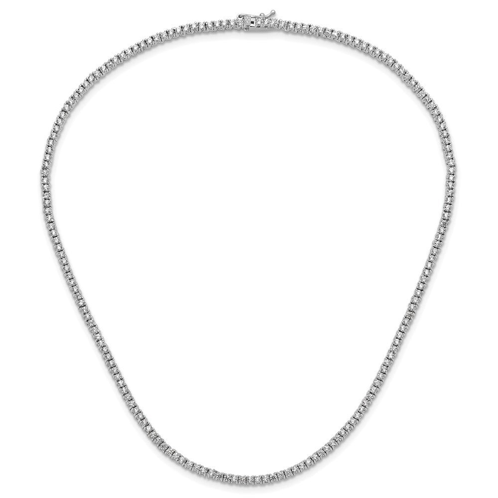 Sterling Silver Rhodium-plated 2mm CZ 16in Tennis Necklace