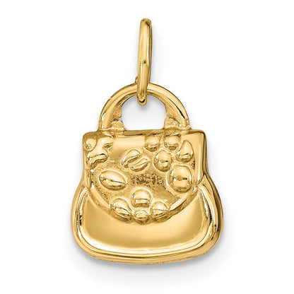 14k Yellow Gold 3-D Purse Charm