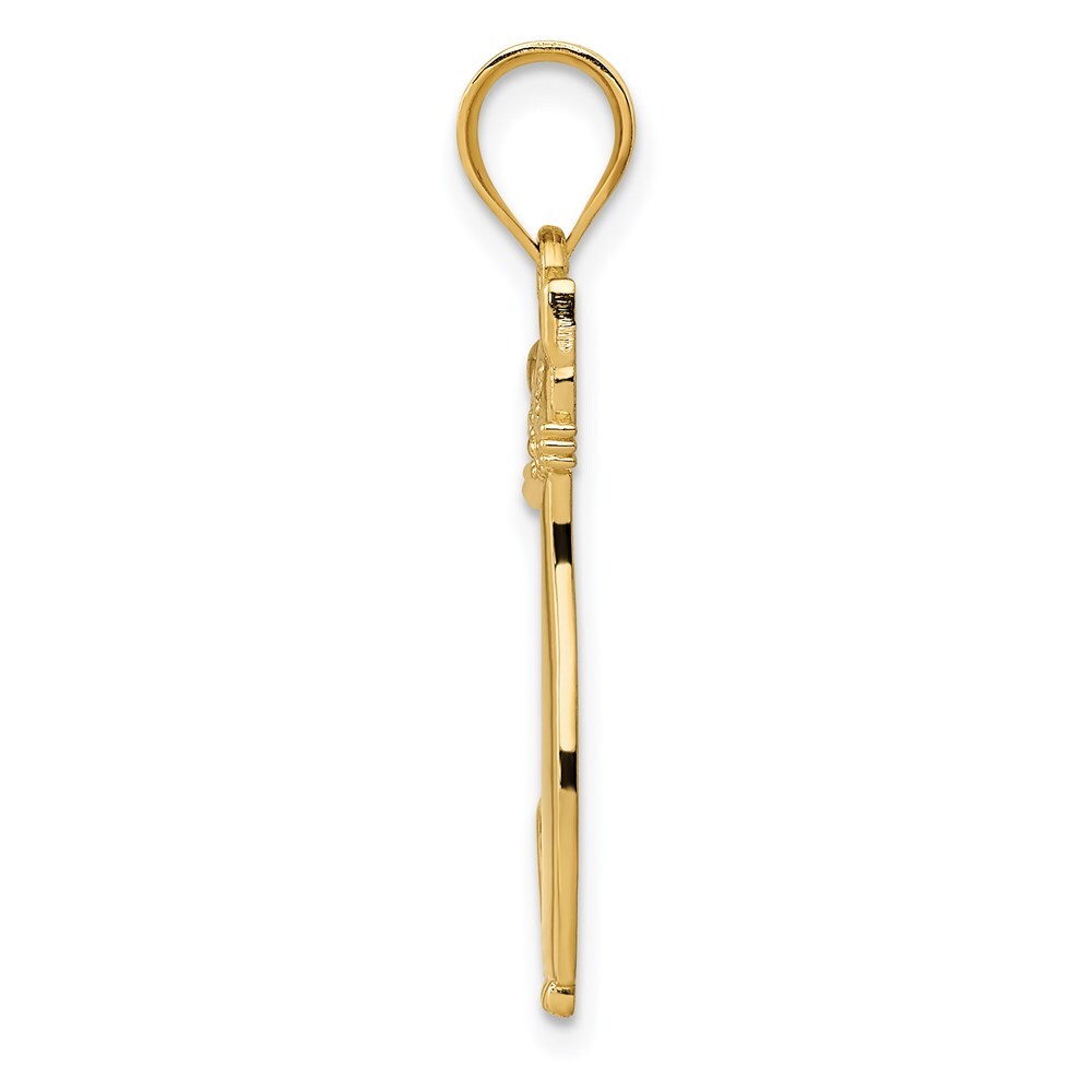 14k Yellow Gold Diamond Cat Pendant for Women