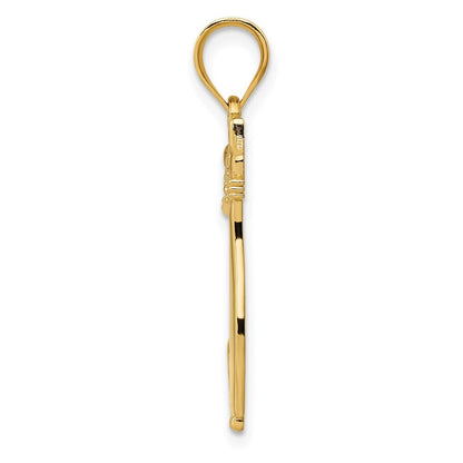 14k Yellow Gold Diamond Cat Pendant for Women