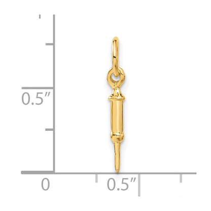 14k Yellow Gold Doctors Syringe Charm Pendant for Women