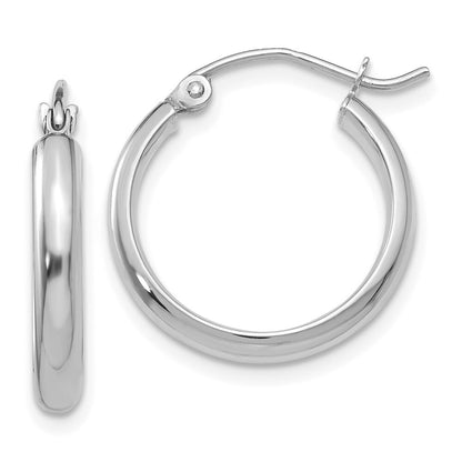 14k White Gold Hoop Earrings Gift for Women