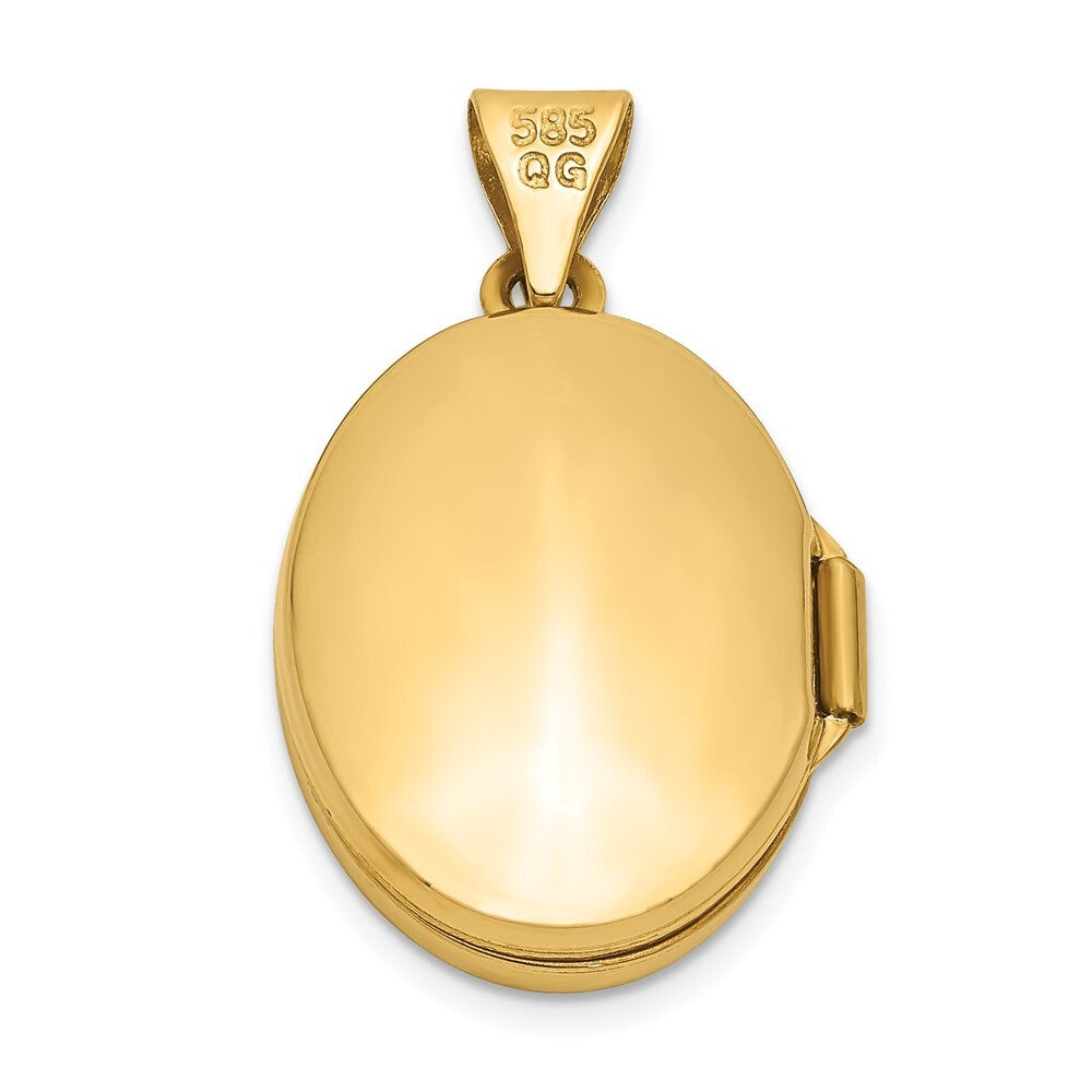 14k Yellow Gold Scroll Oval Locket Pendant for Women