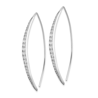 Sterling Silver Rhodium-plated Cubic Zirconia Threader Earrings