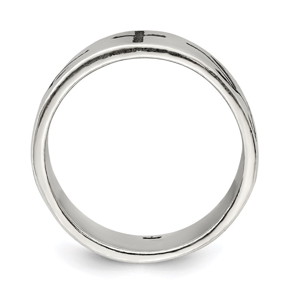 Sterling Silver Cross Design Ring Size 10