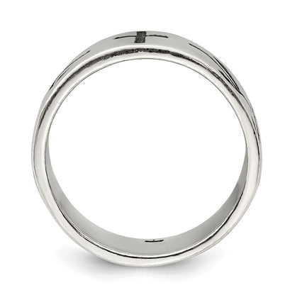 Sterling Silver Cross Design Ring Size 10