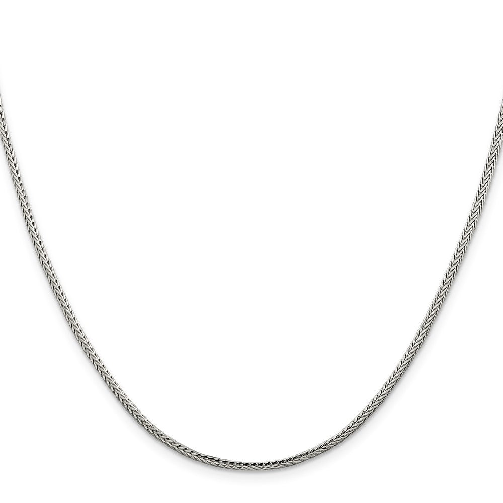 Sterling Silver 2mm Diamond-cut Round Franco Chain Necklace