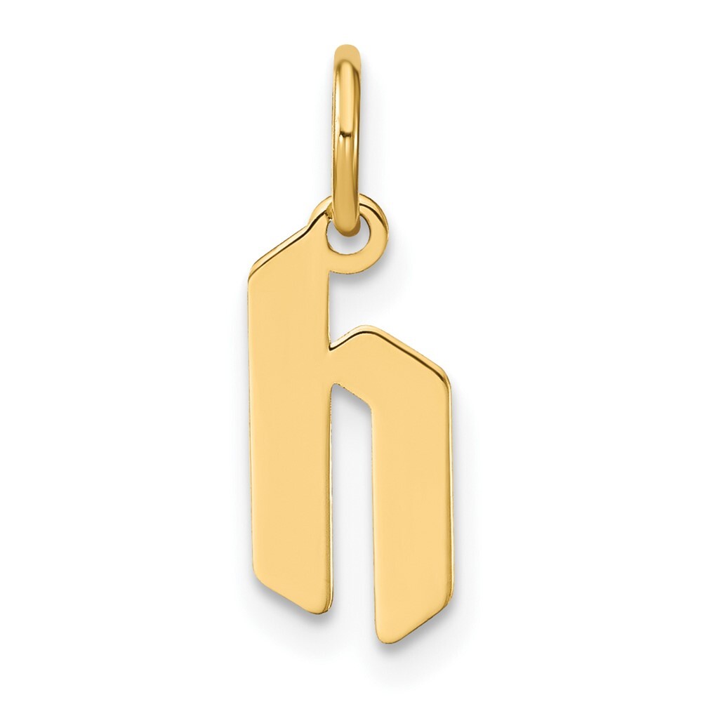 14k Yellow Gold Lowercase Letter H Initial Pendant for Women