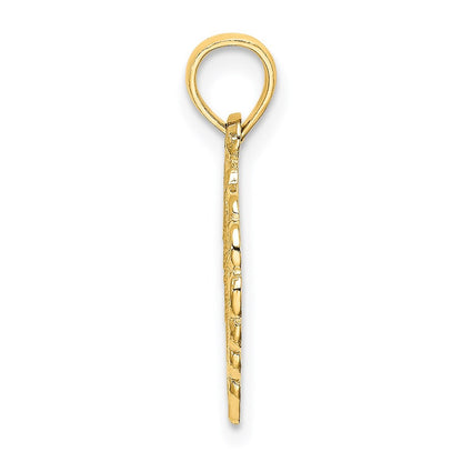 14k Yellow Gold Heart with Lace Border Charm