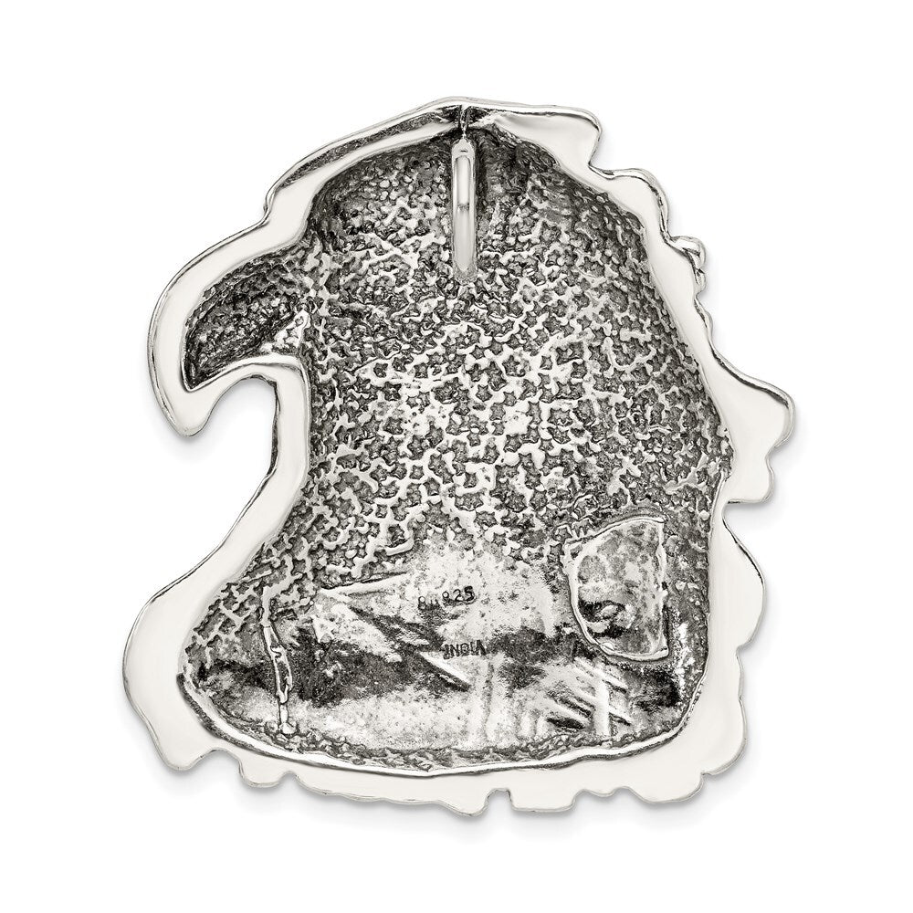 Sterling Silver Antiqued Eagle Head Pendant Holiday Gift for Women