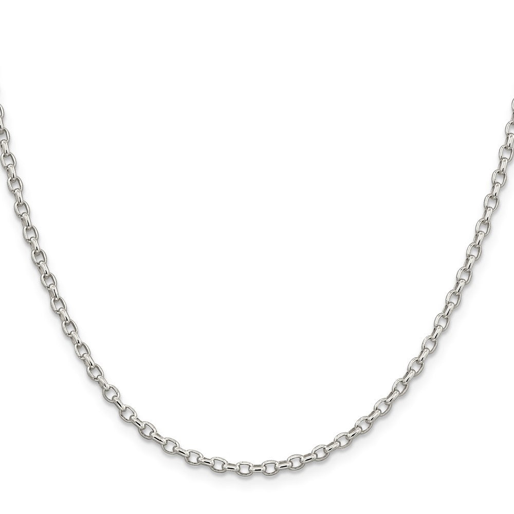 Sterling Silver 2.75mm Oval Fancy Rolo Chain Necklace