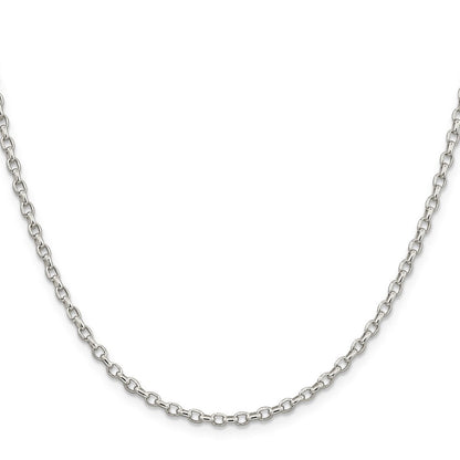 Sterling Silver 2.75mm Oval Fancy Rolo Chain Necklace