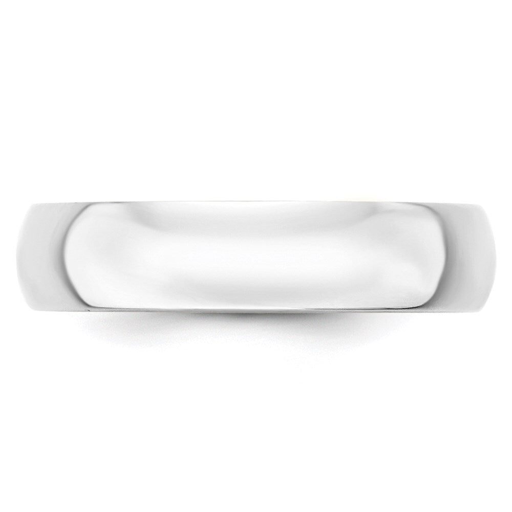 14k White Gold 5mm Lightweight Half Round Wedding Band Size 5