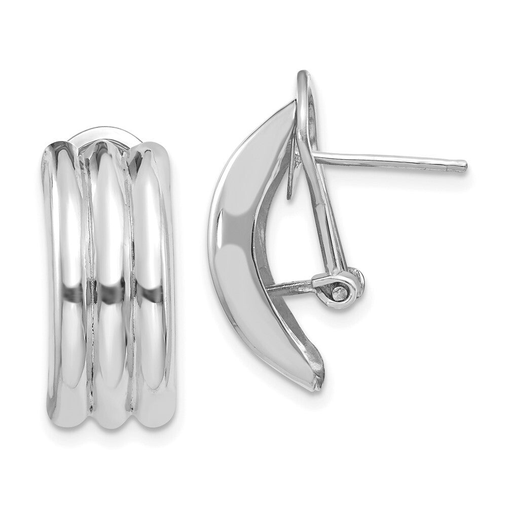 14k White Gold Omega Stud Earrings