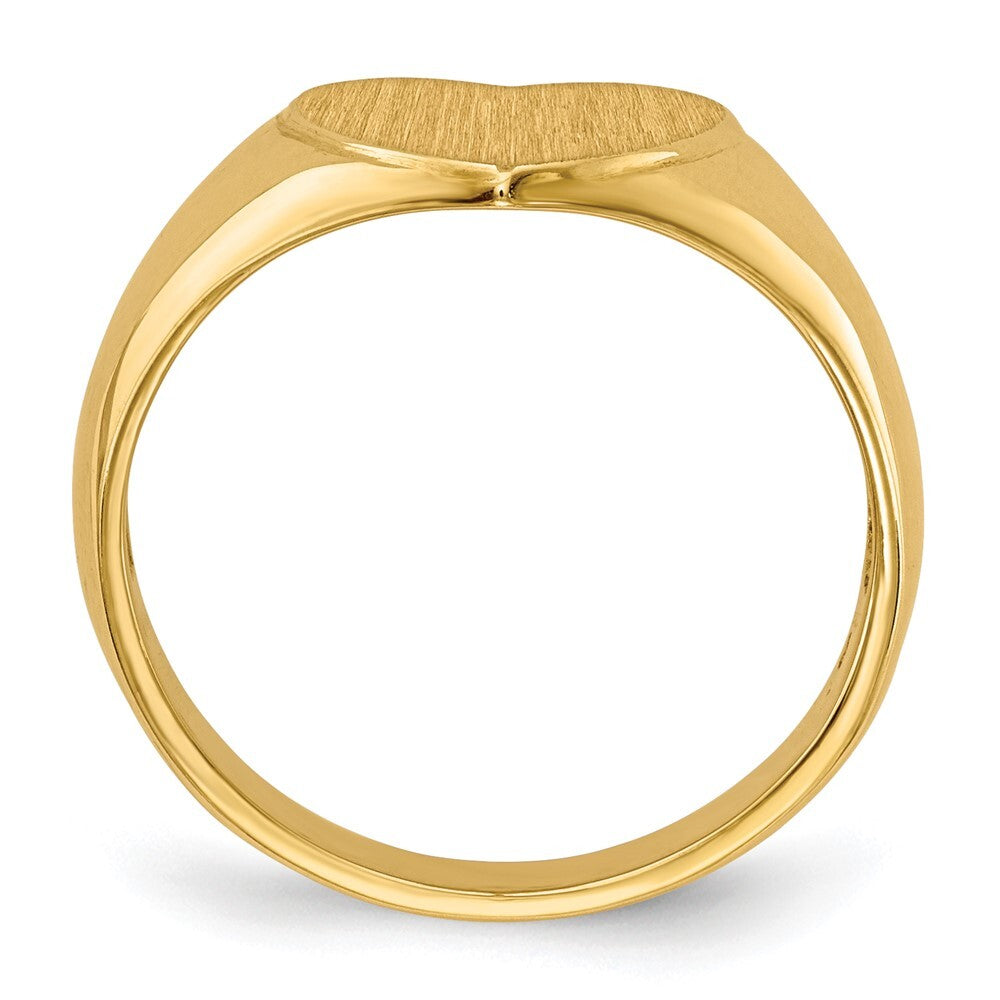 14K Yellow Gold 9.5x9.5mm Open Back Heart Signet Ring