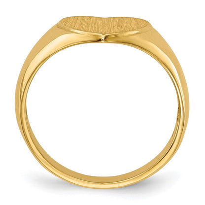 14K Yellow Gold 9.5x9.5mm Open Back Heart Signet Ring