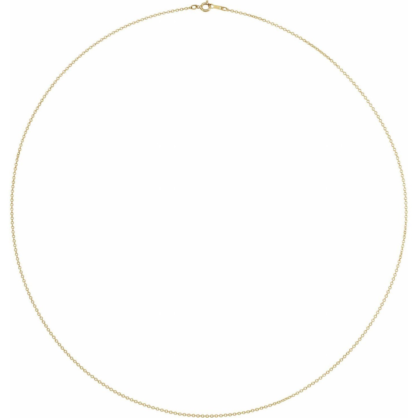 14k Yellow Gold Gold-Filled 1 mm Cable 20" Chain Necklace Fine Gift for Women