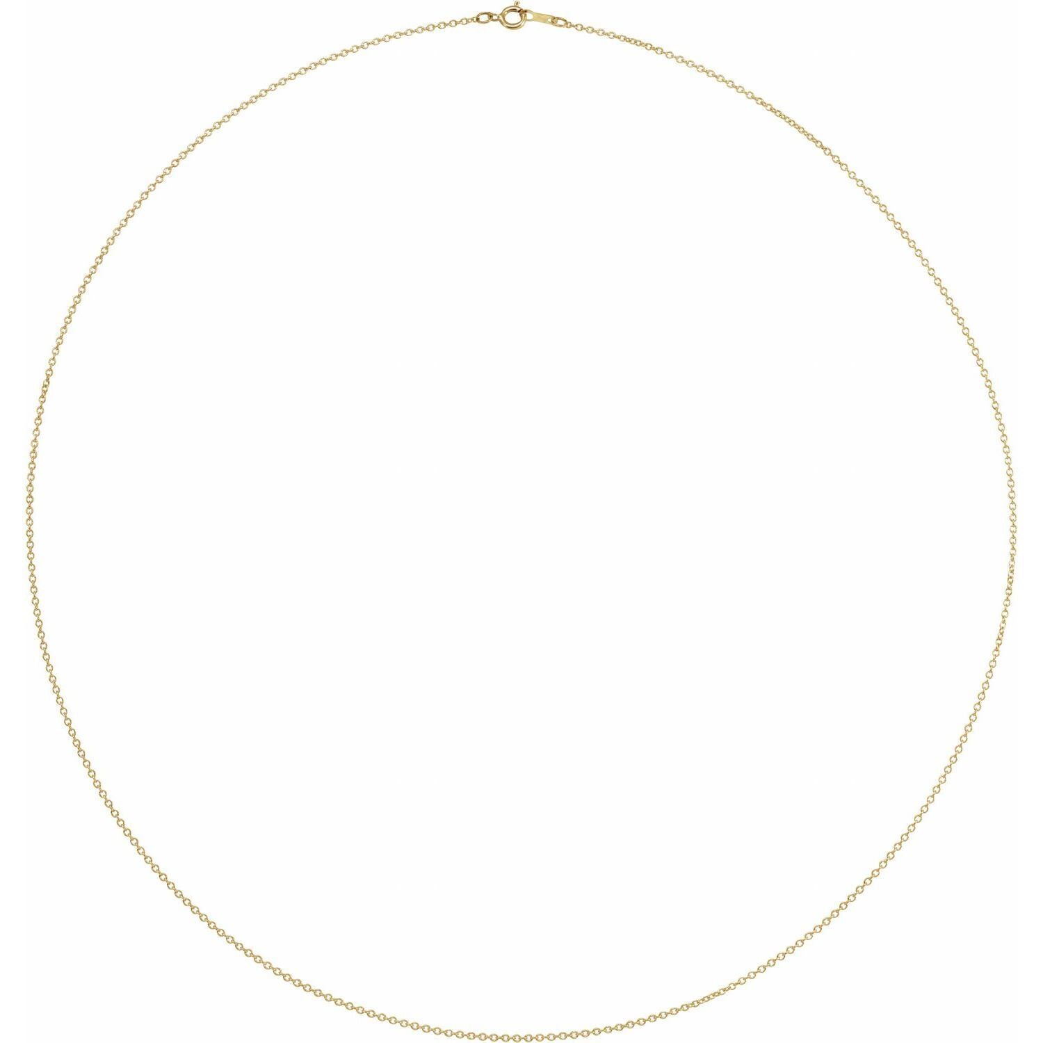 14k Yellow Gold Gold-Filled 1 mm Cable 20" Chain Necklace Fine Gift for Women