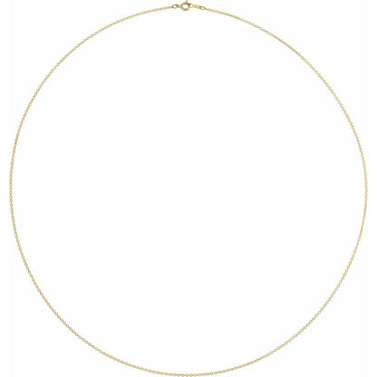 14k Yellow Gold Gold-Filled 1 mm Cable 20" Chain Necklace Fine Gift for Women