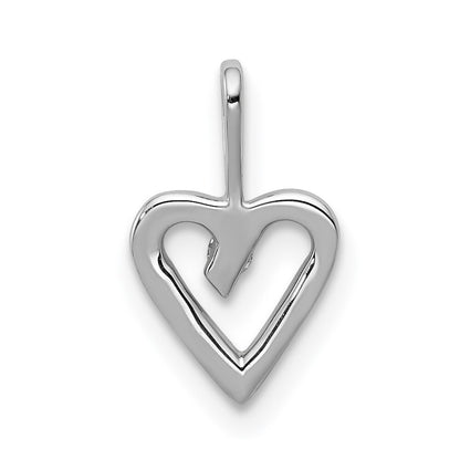 14k White Gold .02ct. Diamond Heart Pendant for Women
