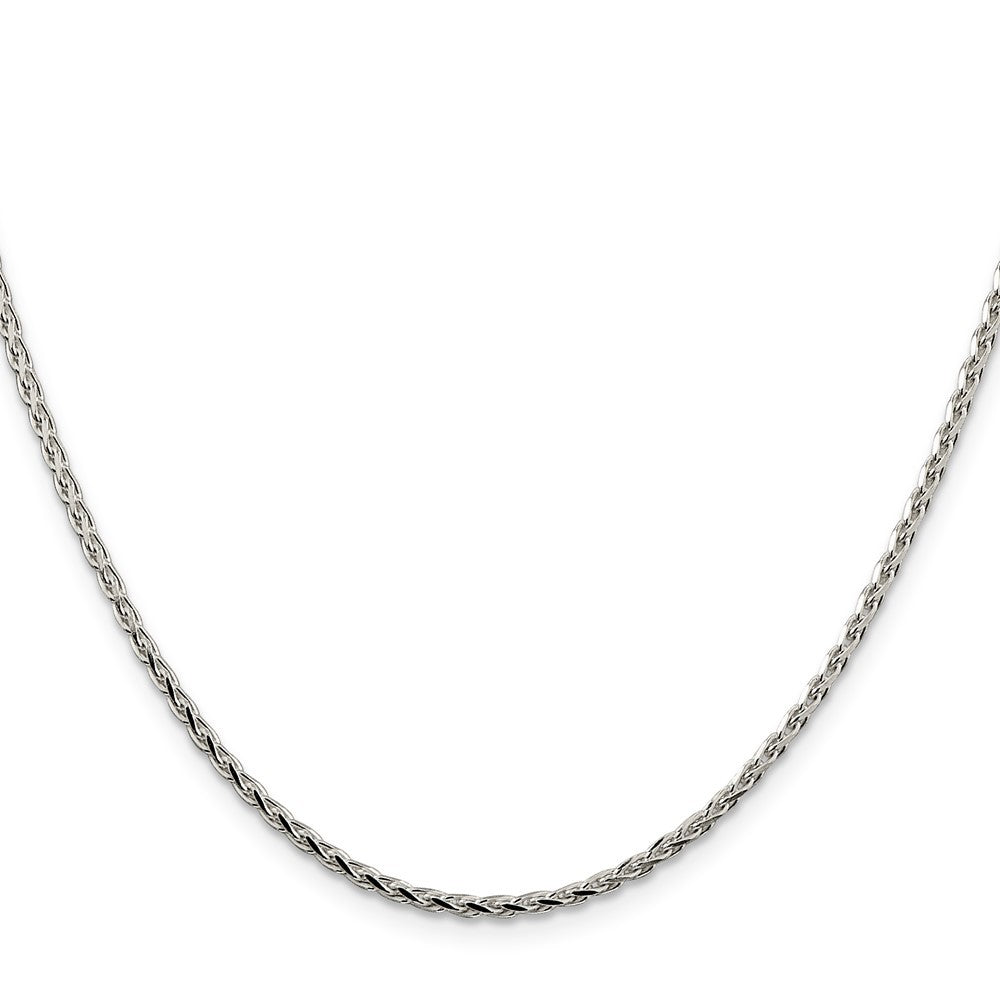 Sterling Silver 2.15mm Diamond-cut Round Spiga Chain Necklace