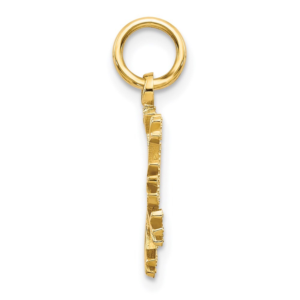 14k Yellow Gold Snowflake Charm Pendant for Women