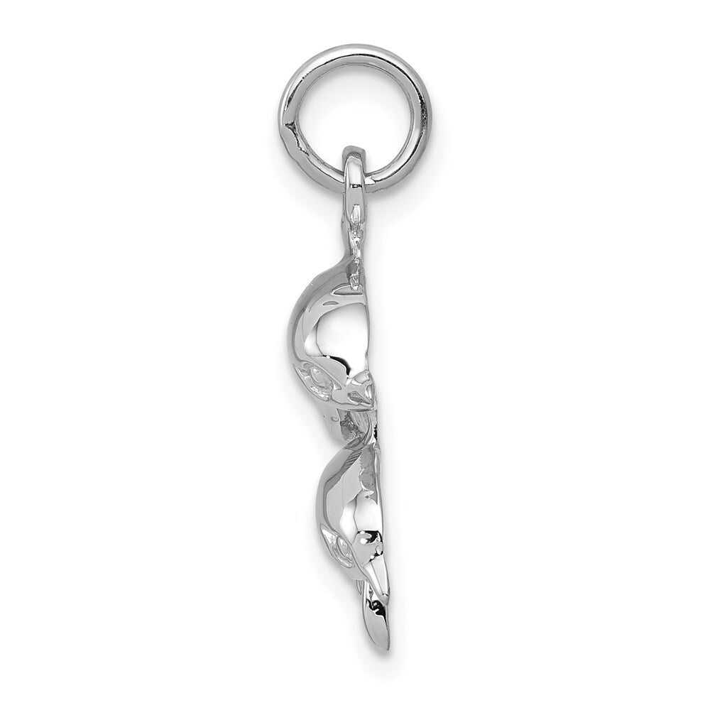 14k White Gold Dolphin Charm Pendant for Women
